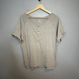FREE PEOPLE MOVEMENT home run henley snap in gray size S